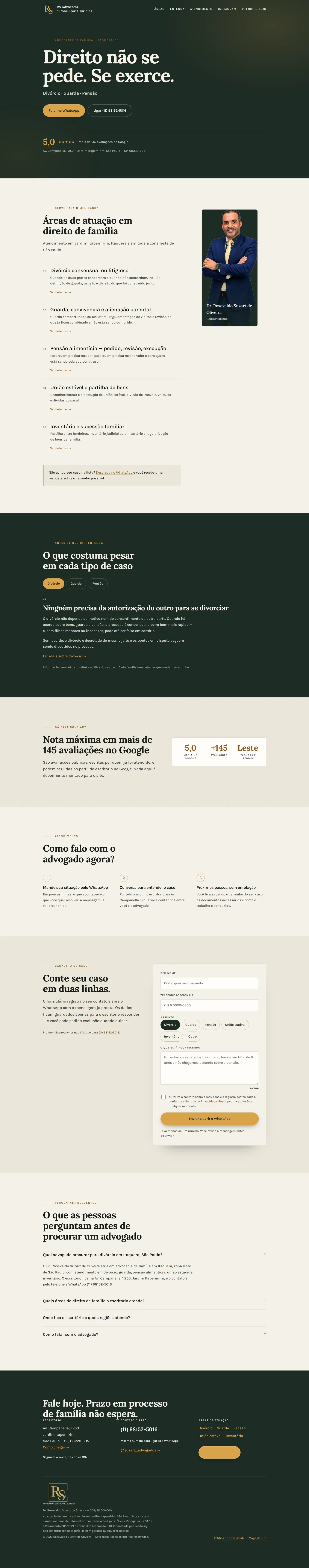 Site da RS Advocacia e Consultoria Jurídica
